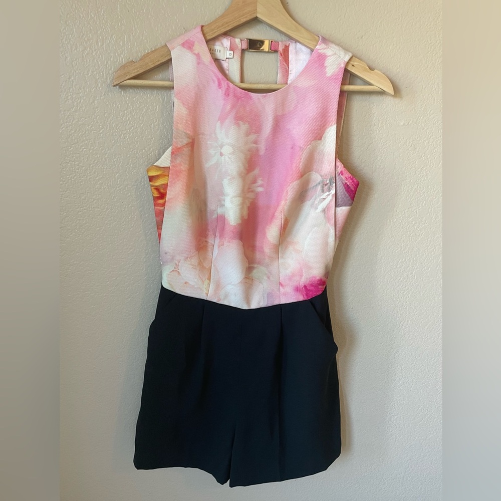 Ted Baler floral romper size 0 EUC